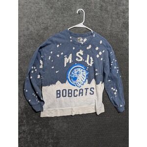 Gameday Couture MSU Bobcats Bleached Sweatshirt Blue White Distressed Womens M
